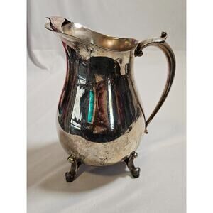 Vintage Zale Footed Water Pitcher 1779 Silverplated 64 oz. with Ice Lip